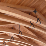 Tetraleaf - Veneered Teak Trusses with Steel Brackets, Office of Thierry Despont